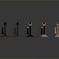 Vintage Digital Telephones in Various Colors with Retro Design and Reflective