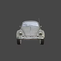 Vintage Cream Colored Beetle Car With Classic Design And Round Headlights
