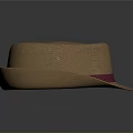 Stylish Brown Hat With Purple Band For Daily Casual Fashion Accessory