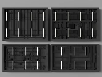 Industrial style pipe ceiling 3d model