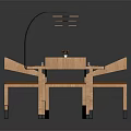 Stylish Wooden Dining Table With Matching Chairs And Pendant Light In Dining Area