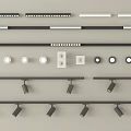 Modern LED Downlights And Track Spotlights For Home Interior Lighting Solutions 3d model