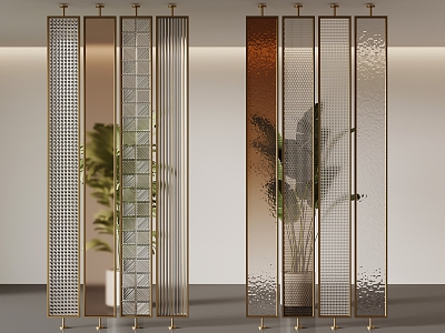 Modern glass partition glass 3d model