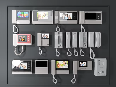 Modern Doorbell Collection With Video Screen Digital Display And Multiple Designs 3d model