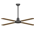 Modern Ceiling Fan With Wooden Blades And Black Motor For Home Use