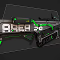 Futuristic Predator Rifle With Black And Green Finish Neon Green Lines And Lucide Design