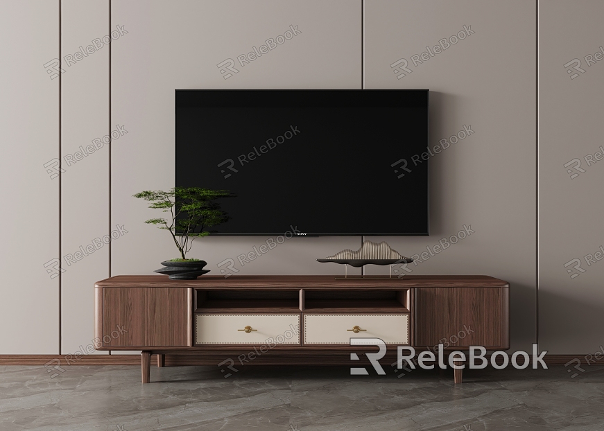 New Chinese Style TV Cabinet TV Cabinet Floor Cabinet Decorative Cabinet Side Cabinet Hall Cabinet Background Cabinet model