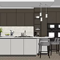 Modern Open Concept Kitchen Interior Design With Island Countertop Cabinets And Appliances