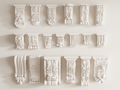 Gypsum components carved for Roman stigma model