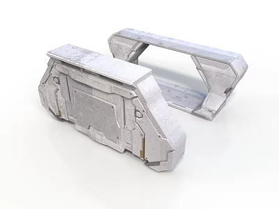Industrial Structural Components With Grey Metal Frame And Textured Geometric Design 3d model