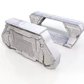 Industrial Structural Components With Grey Metal Frame And Textured Geometric Design