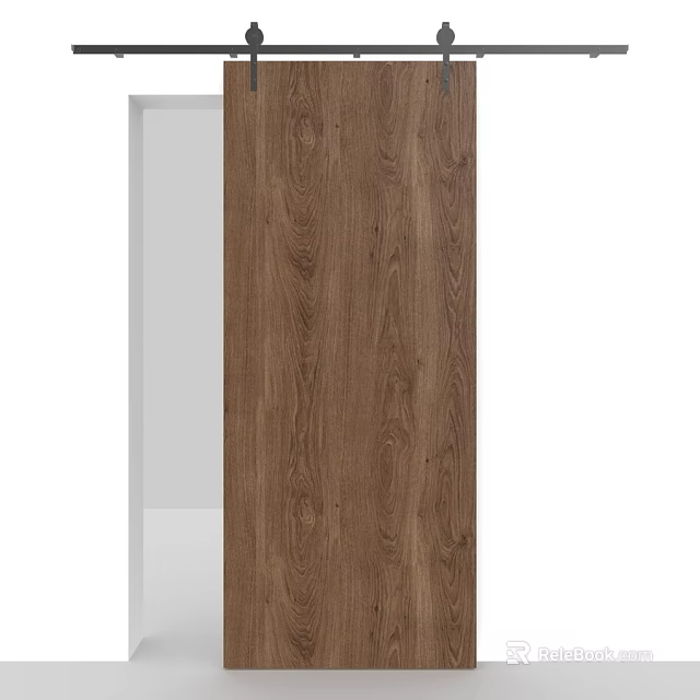Wooden Hinged Door With Natural Wood Grain Design For Home Interior 3d model 