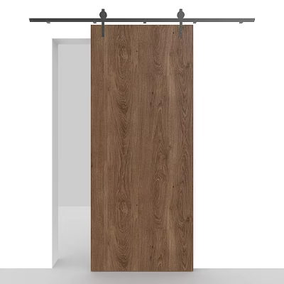 Wooden Hinged Door With Natural Wood Grain Design For Home Interior 3d model