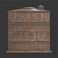 Industrial Metal Storage Tank Featuring Cylindrical Design Covered Lid And Rustic Surface