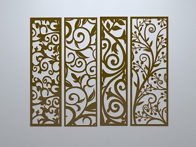 Chinese-style window grilles line silhouette pane window sill border engraved window edge strip construction model