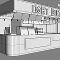 Light Diet Dessert Shop Bright Interior With Glass Display Cases Fresh Bread And Screen Ads