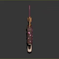 Delicious Red Popsicle With Pink Sprinkles And Decorative Orange Top
