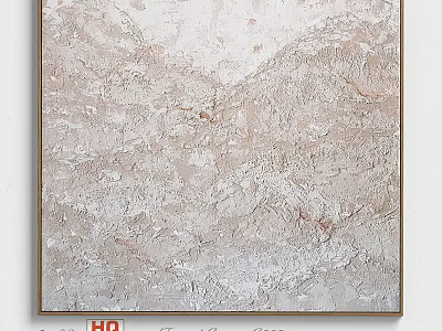 Elegant Frame With Beige And White Textured Abstract Painting In Neutral Design 3d model