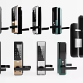 Modern door handle smart door lock password lock fingerprint lock 3d model