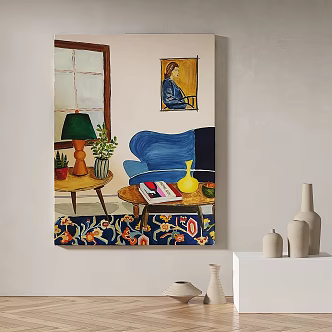 Modern Simple Abstract Light Luxury Oil Painting Decorative Painting 3d model