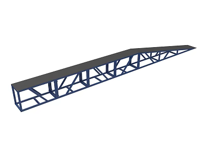 Blue Steel Truss Bridge Structure With Industrial Metal Frame Design 3d model
