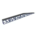 Blue Steel Truss Bridge Structure With Industrial Metal Frame Design