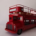 Red Double Decker Bus Body Structure With Roof Railings Open Seats And Royal Sign