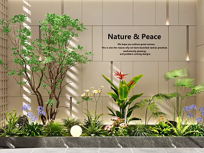 Nature Inspired Indoor Landscape With Green Plants Colorful Flowers And Peaceful Ambiance 3d model