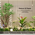 Nature Inspired Indoor Landscape With Green Plants Colorful Flowers And Peaceful Ambiance