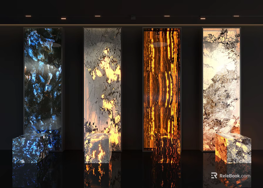 Modern Decorative Background Wall With Unique Textures And Colorful Patterns For Interior Design 3d model 