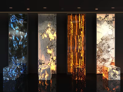 Modern Decorative Background Wall With Unique Textures And Colorful Patterns For Interior Design 3d model