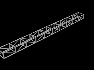 Industrial Metal Truss Structure Featuring Grid Frame Design And Longitudinal Construction 3d model