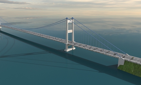 Jiangyin Bridge Model 3d model