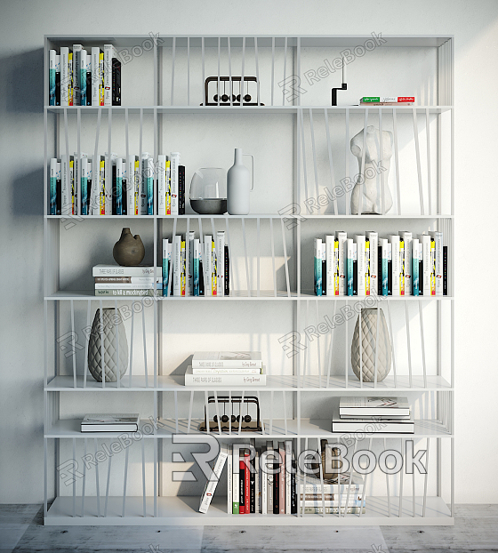 Modern bookcase bookshelf book decoration combination model