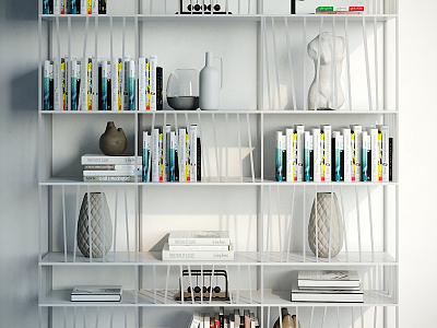 Modern bookcase bookshelf book decoration combination model