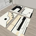black and white carpet 3d model