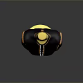 Stylish Black Women's Dress With Gold Trim And Accents On Gold Display Stand