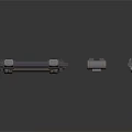 Sci Fi Weapon Components With Metallic Gray Design And Mechanical Details 3d model