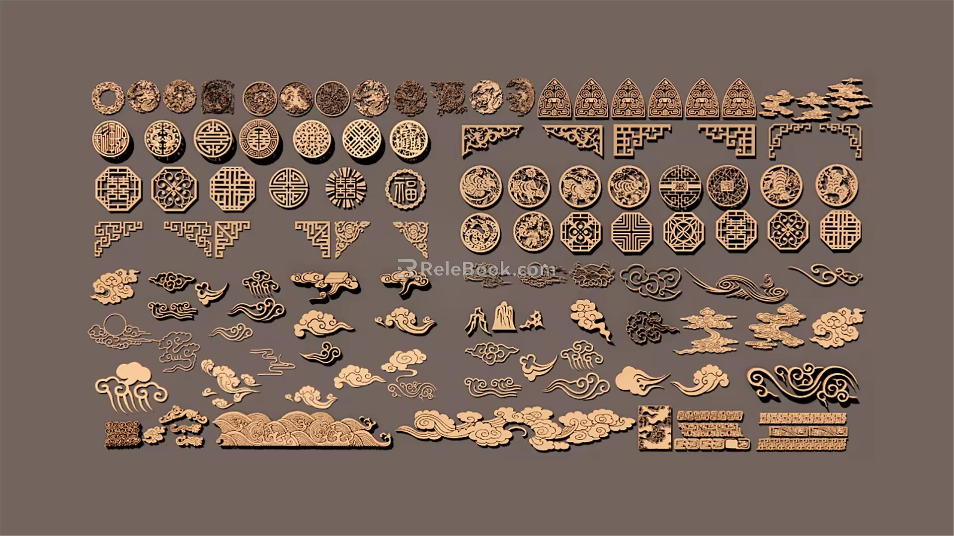 New Chinese Style Carved Xiangyun 3d model