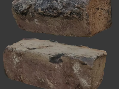 Rustic Natural Stone Wood Blocks With Textured Surface For Decorative Material 3d model