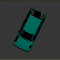 Vintage Green Hatchback Car With Black Windows And Silver Wheels Shiny Exterior