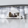 LESSIS Shopping Mall Store With Modern Transparent Curtain Arc Entrance And Fashion