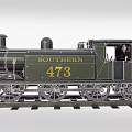 Vintage Steam Train Southern With Number 473 On Railway Tracks