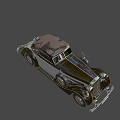 Functional Vintage Convertible Car Featuring Dark Brown Silver Body Classic Design Round Headlights And Wheels