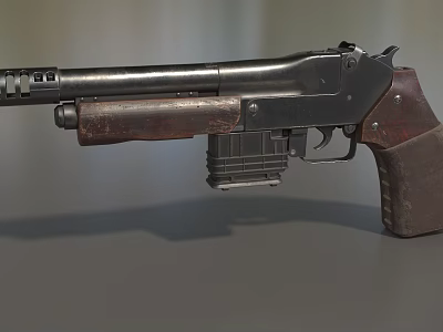 Vintage Weapon Classic Pistol With Wooden Grip And Metal Body Design 3d model