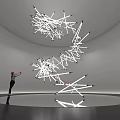 Biennale Line Lamp Light Strip LED Lamp T5 Lamp Generator Art Device Meichen Art Wire 3d model