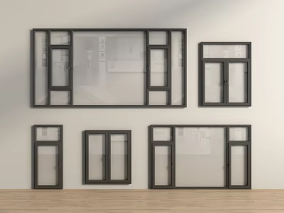 Modern windows casement windows floor-to-ceiling windows doors and windows balcony windows glass windows 3d model