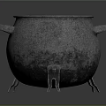 Cast Iron Cooking Pot Kitchen Appliance With Handle And Tripod Legs For Stovetop Use