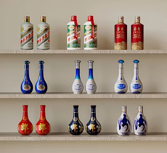Modern Liquor Wine Bottle Spicy Wine 3d model