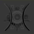 Tall Black Communication Tower With Antenna And Equipment On Gray Background